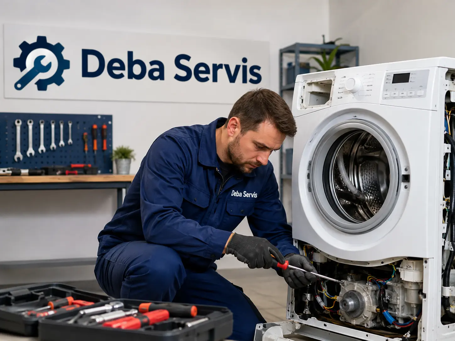 Çamaşır makinesi servis kontrolünü temsil eden cihaz görseli